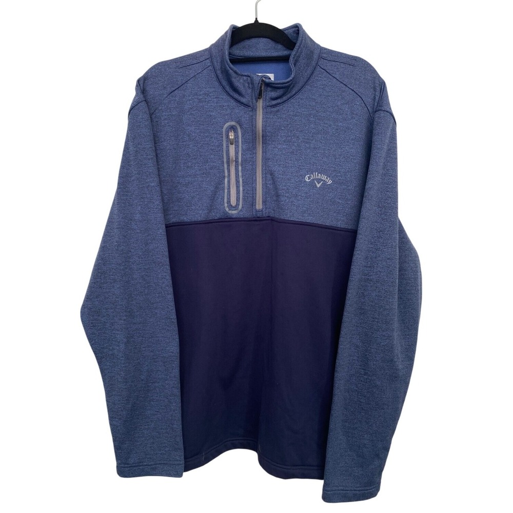 Callaway Sweatshirt Mens XXL 1/4 Zip Blue